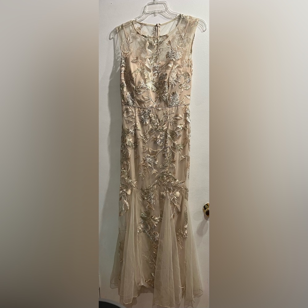 BHLDN Shannon Embroidered Floral Sheath Mermaid Style Gown